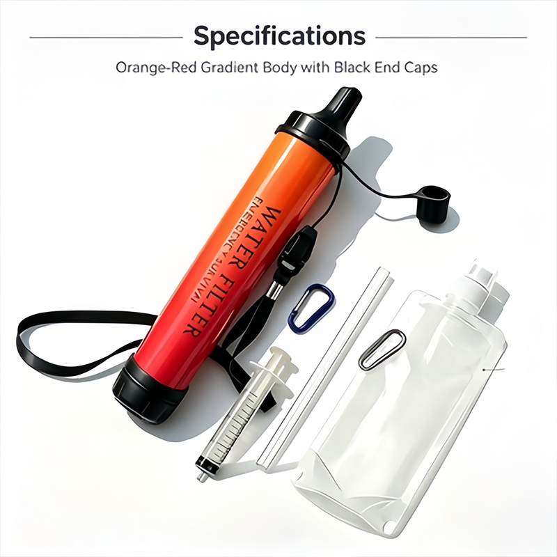 Water Purification Straw - 5000L Tragbarer Notfall-Wasserfilter-Strohhalm, physikalisch reinigender Trinkhalm