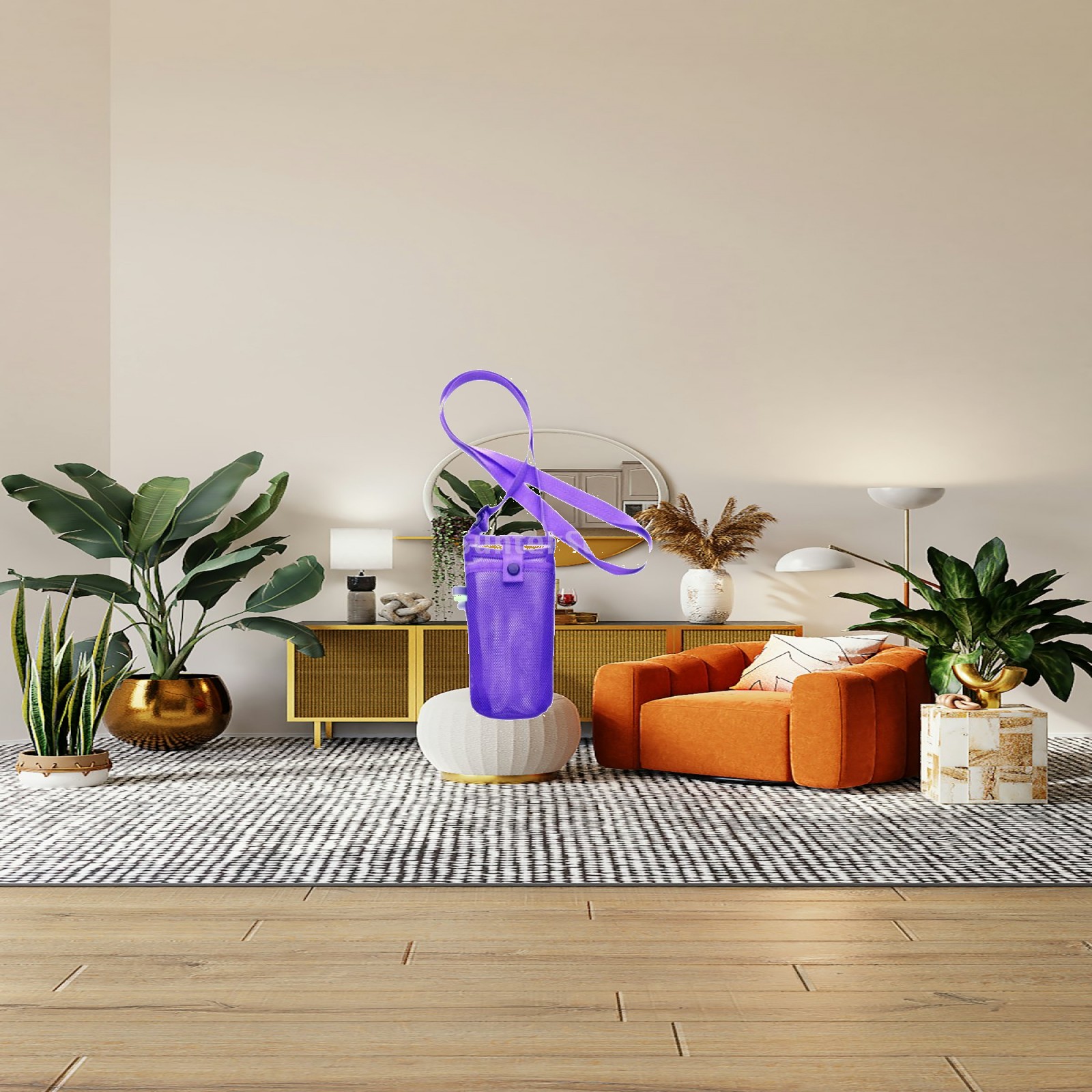Water Bag Collapsible - Wasserflaschenhülle, verstellbarer Riemen, zusammenklappbare Tasche, Netztasche