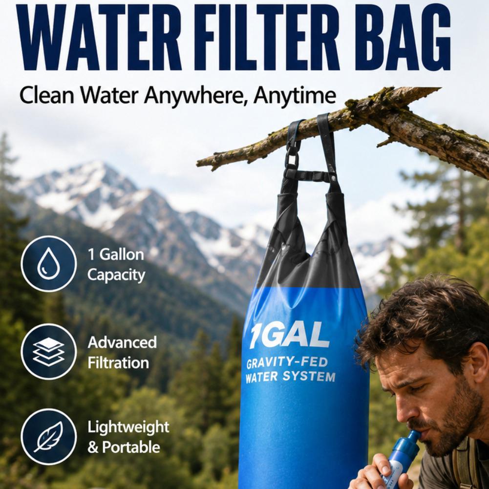 1 Gal Schwerkraft-Wasserfilter – Water Purification Straw Bewertung und Preis