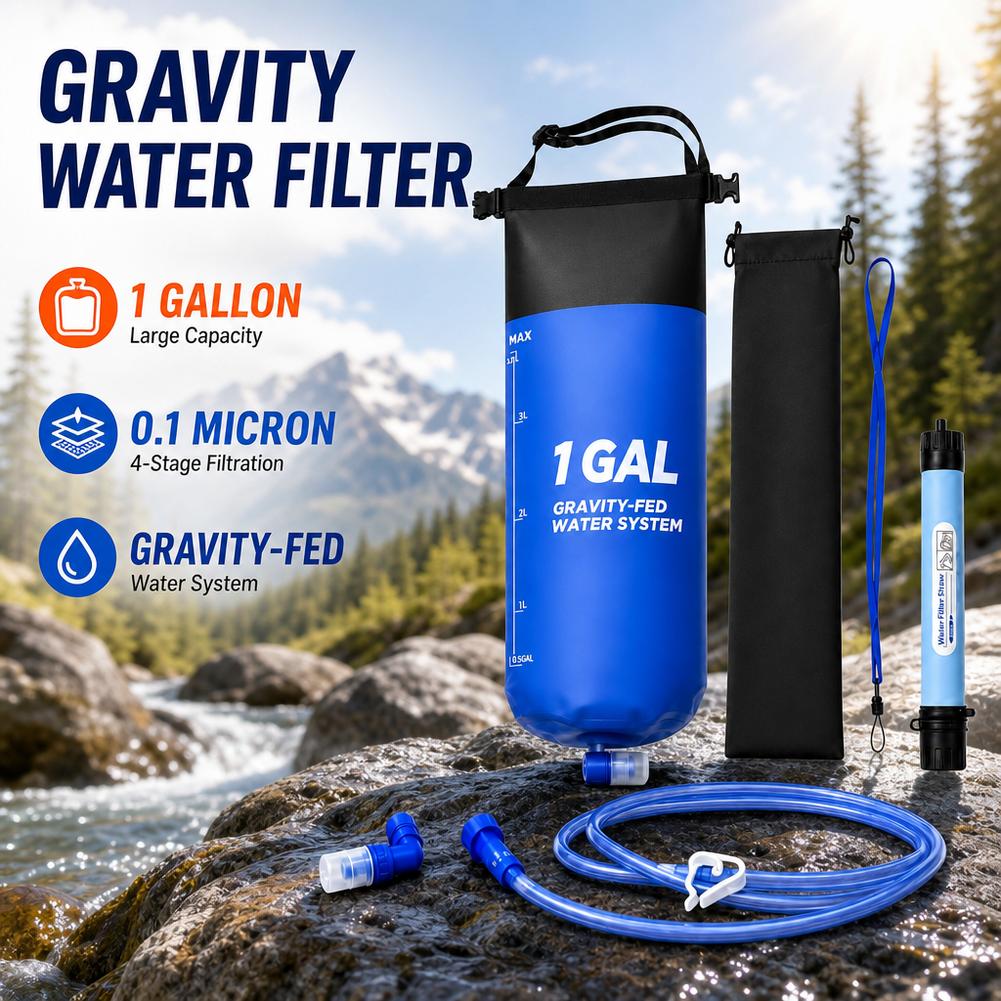 1 Gal Schwerkraft-Wasserfilter – Water Purification Straw Bewertung und Preis
